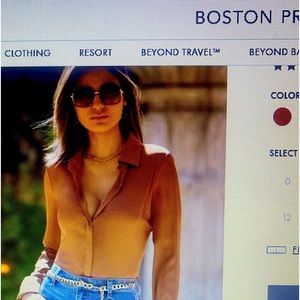 Worn once! Beautiful Copper color Silky blouse.